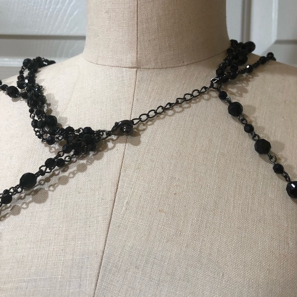 Vintage Multiple Strands Black Necklace - Picture 6 of 8
